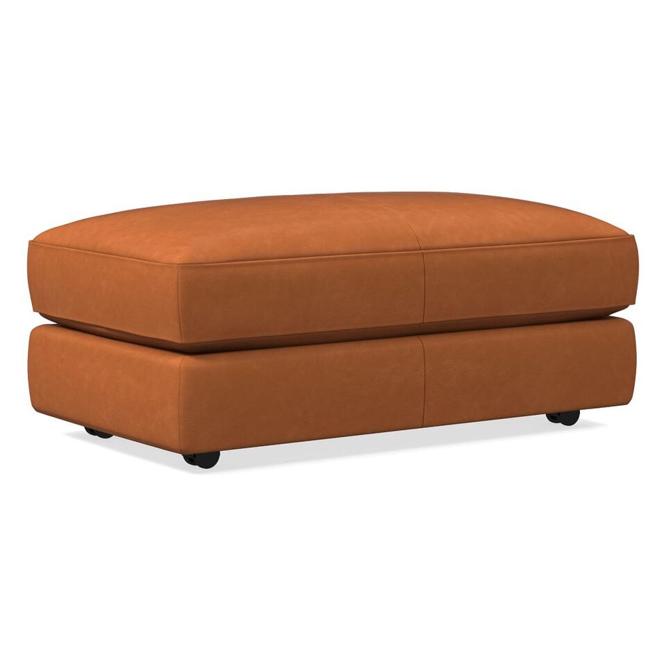Haven Leather Ottoman West Elm Australia